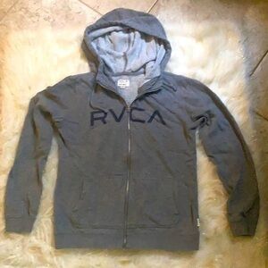 RVCA || Full-zip Logo Hoodie {Grey}